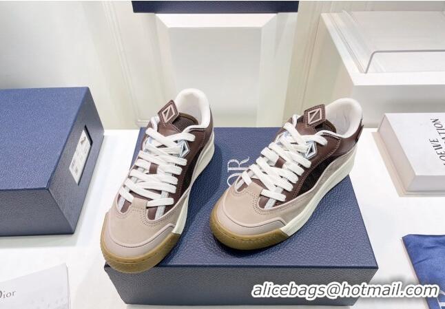 Popular Style Dior B713 Cactus Jack Sneakers in Leather and Mesh Brown/Grey 2100979