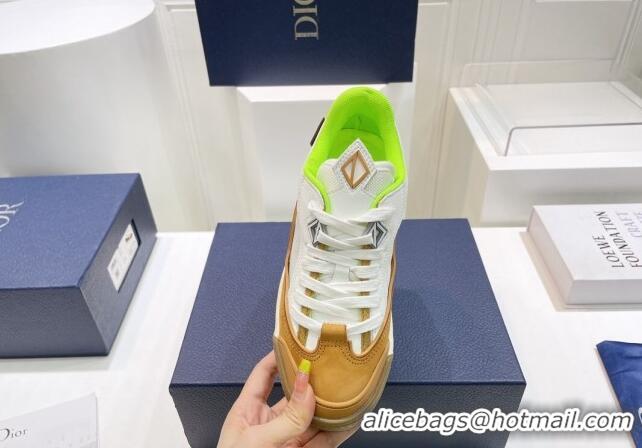 Best Price Dior B713 Cactus Jack Sneakers in Leather and Mesh Yellow/White 100980