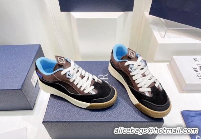 Best Grade Dior B713 Cactus Jack Sneakers in Leather and Mesh Dark Brown 2100981