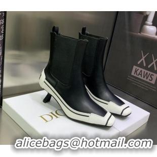 Best Product Dior D-Motion Heeled Ankle Boot Black/White 1012057