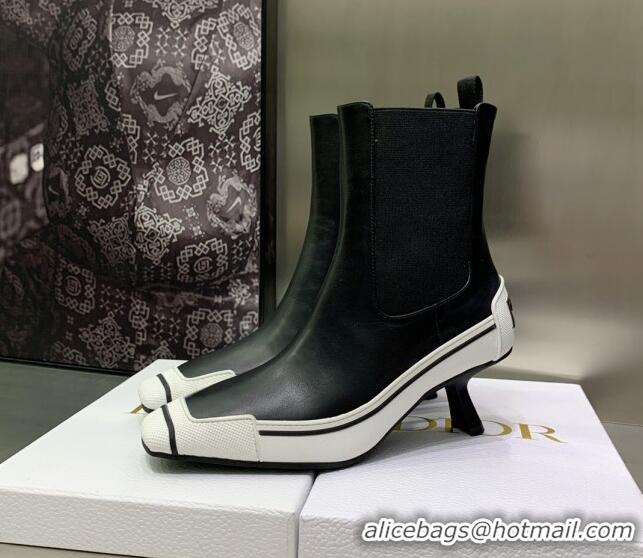 Best Product Dior D-Motion Heeled Ankle Boot Black/White 1012057