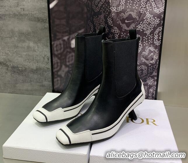 Best Product Dior D-Motion Heeled Ankle Boot Black/White 1012057