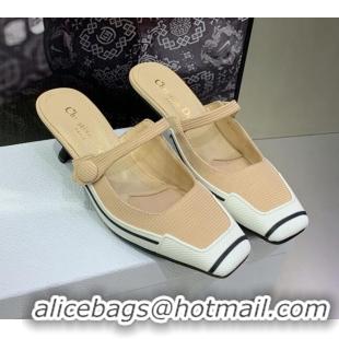 Purchase Dior D-Motion Heeled Slide in Nude Technical Fabric 1012059