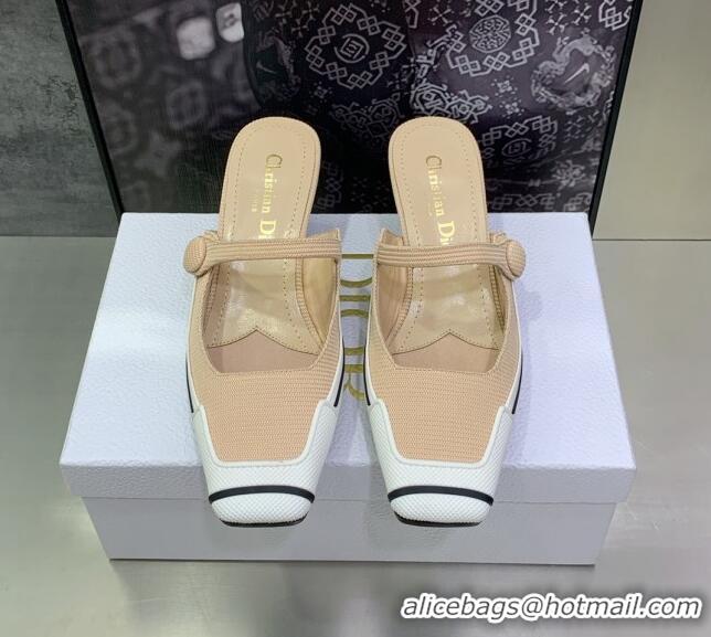 Purchase Dior D-Motion Heeled Slide in Nude Technical Fabric 1012059