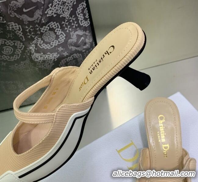 Purchase Dior D-Motion Heeled Slide in Nude Technical Fabric 1012059