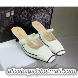 Low Price Dior D-Motion Heeled Slide in White Technical Fabric 1012061