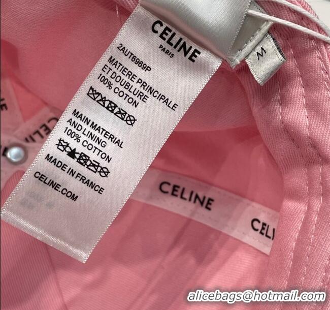 Best Price Grade Celine Baseball Hat C42807 Pink 2023