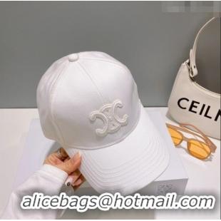 Top Quality Celine Baseball Hat C42806 White 2023