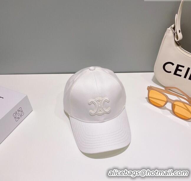 Top Quality Celine Baseball Hat C42806 White 2023