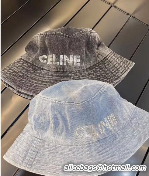 Most Popular Celine Washed Denim Bucket Hat 0512 Blue 2023