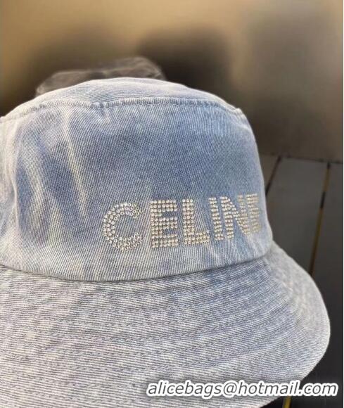 Most Popular Celine Washed Denim Bucket Hat 0512 Blue 2023