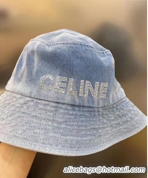 Most Popular Celine Washed Denim Bucket Hat 0512 Blue 2023