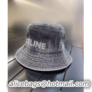 Luxury Discount Celine Washed Denim Bucket Hat 0512 Grey 2023