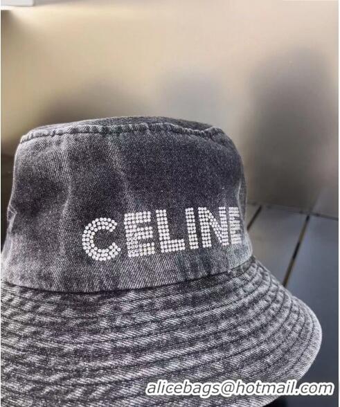 Luxury Discount Celine Washed Denim Bucket Hat 0512 Grey 2023