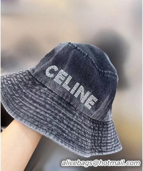 Luxury Discount Celine Washed Denim Bucket Hat 0512 Grey 2023