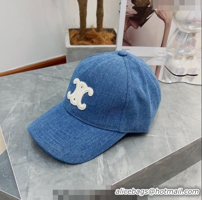 Grade Design Celine Logo Baseball Hat Light 0512 Blue/White 2023