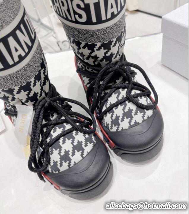 Stylish Dior Dioralps Snow Short Boots in Houndstooth Nylon 110120