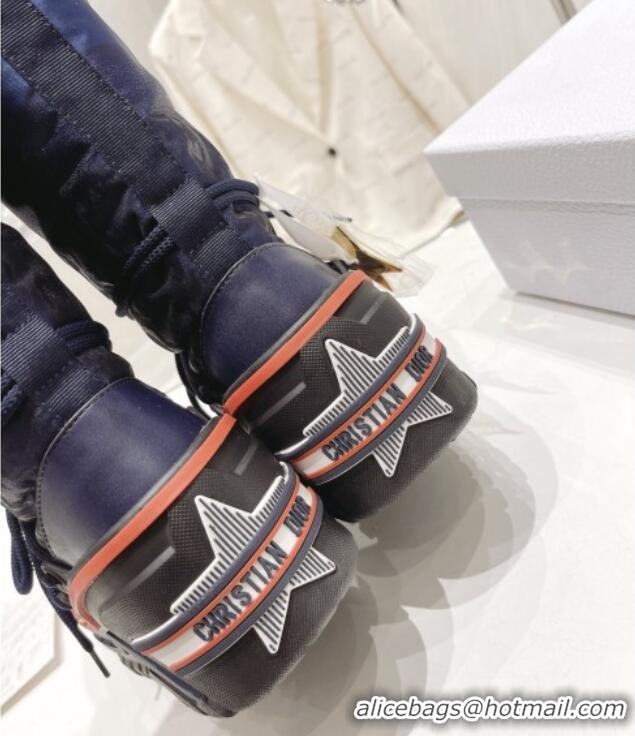 Purchase Dior Dioralps Snow Short Boots in Dark Blue Oblique Shiny Nylon 110122