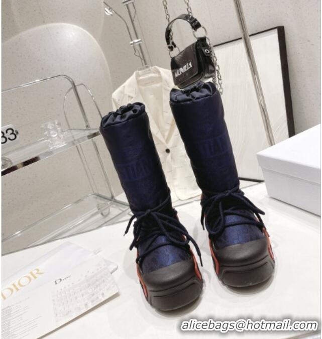 Purchase Dior Dioralps Snow Short Boots in Dark Blue Oblique Shiny Nylon 110122