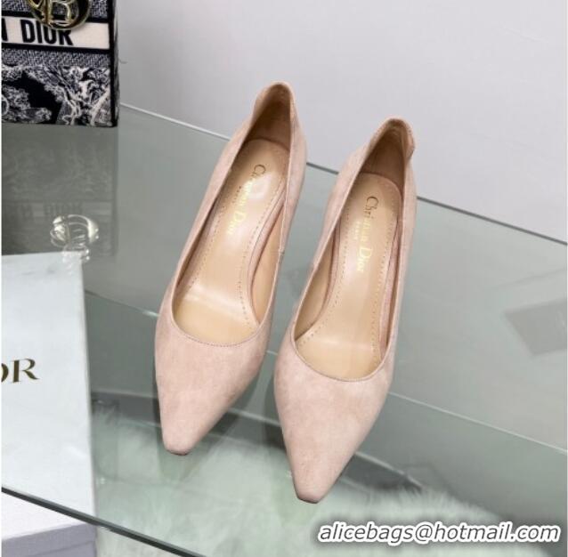 Grade Quality Dior D-Fame Suede Pumps 8cm Nude 120203