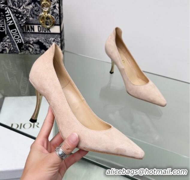 Grade Quality Dior D-Fame Suede Pumps 8cm Nude 120203