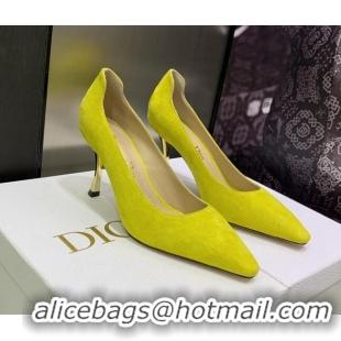 Sumptuous Dior D-Fame Suede Pumps 8cm Yellow 2120206