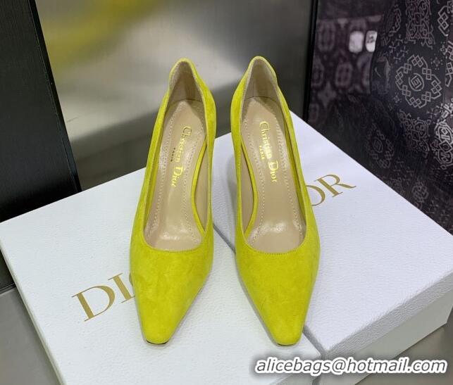 Sumptuous Dior D-Fame Suede Pumps 8cm Yellow 2120206