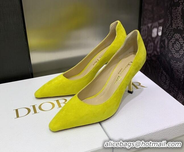 Sumptuous Dior D-Fame Suede Pumps 8cm Yellow 2120206