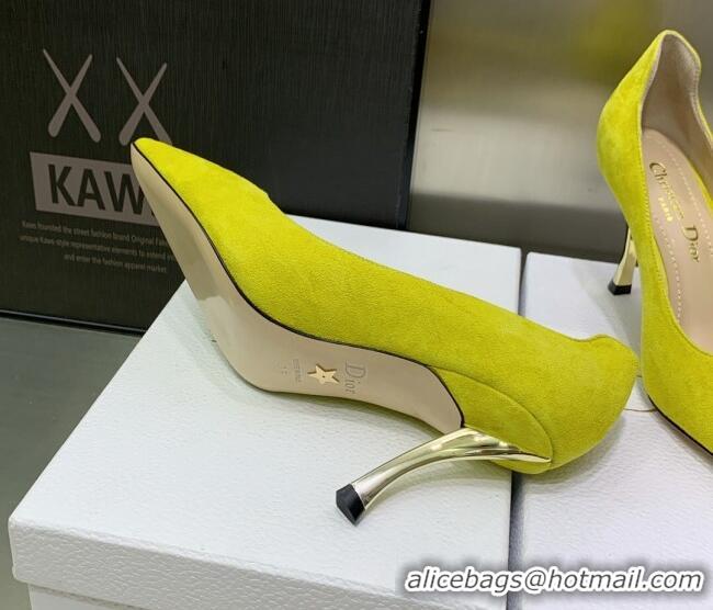 Sumptuous Dior D-Fame Suede Pumps 8cm Yellow 2120206