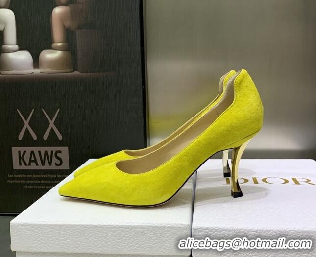 Sumptuous Dior D-Fame Suede Pumps 8cm Yellow 2120206