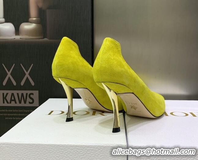 Sumptuous Dior D-Fame Suede Pumps 8cm Yellow 2120206