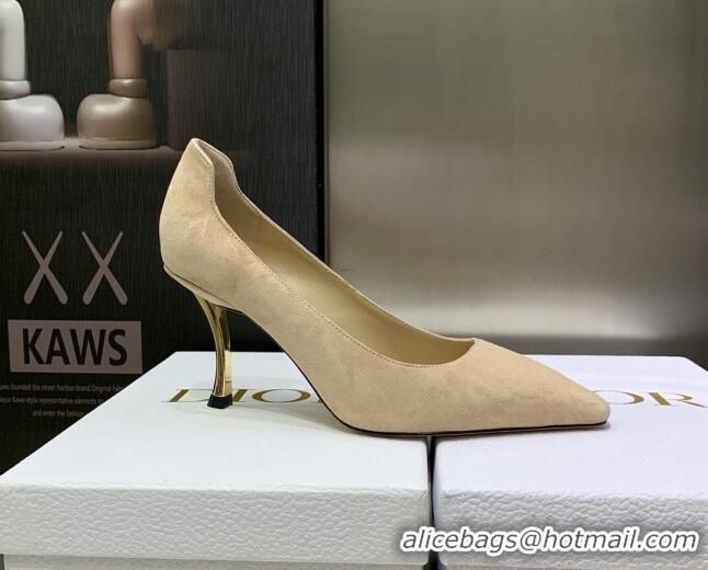 Good Quality Dior D-Fame Suede Pumps 8cm Beige 2120207