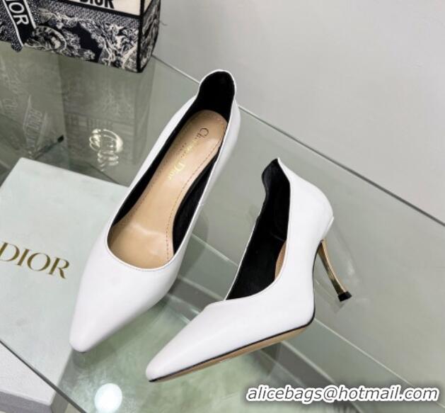 Luxury Dior D-Fame Calfskin Pumps 8cm Snow White 20211