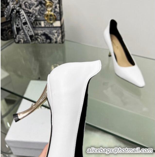 Luxury Dior D-Fame Calfskin Pumps 8cm Snow White 20211