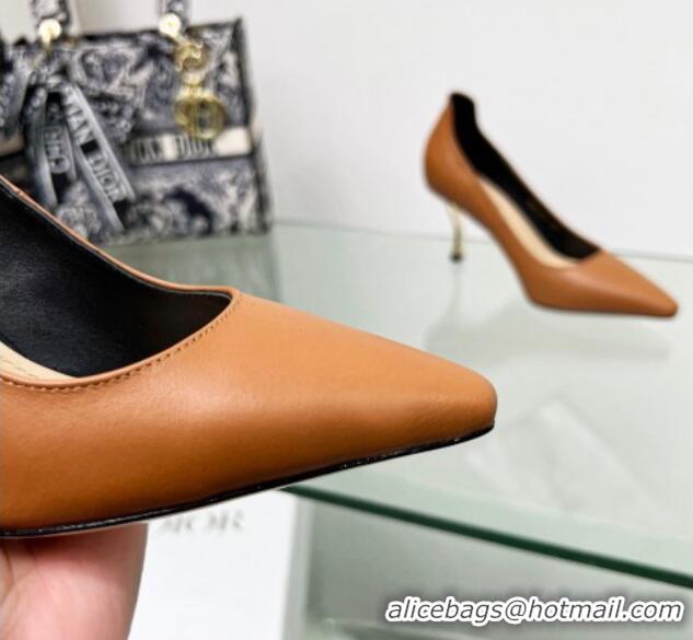 Best Price Dior D-Fame Calfskin Pumps 8cm Brown 2120212