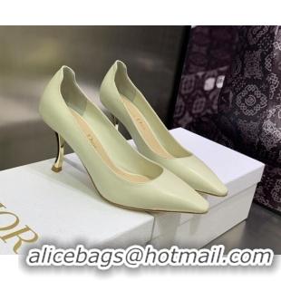 Good Quality Dior D-Fame Calfskin Pumps 8cm Cream White 120214