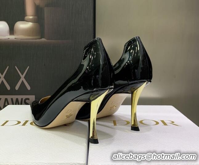 Charming Dior D-Fame Patent Leather Pumps 8cm Black 2120216