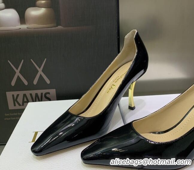 Charming Dior D-Fame Patent Leather Pumps 8cm Black 2120216