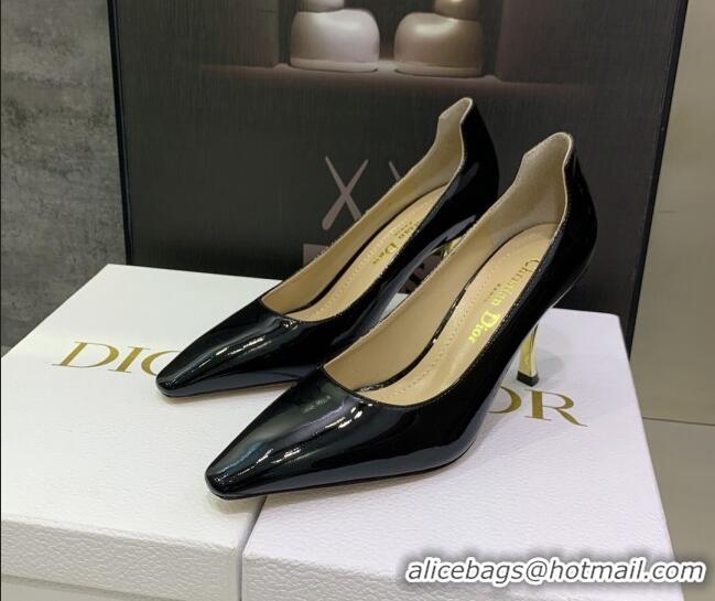 Charming Dior D-Fame Patent Leather Pumps 8cm Black 2120216