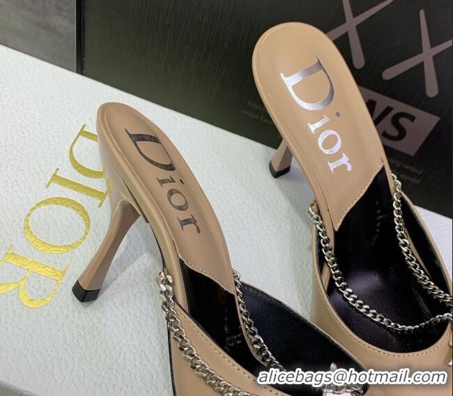 Low Price Dior Star Chain Mules 8.5cm Beige 2120220