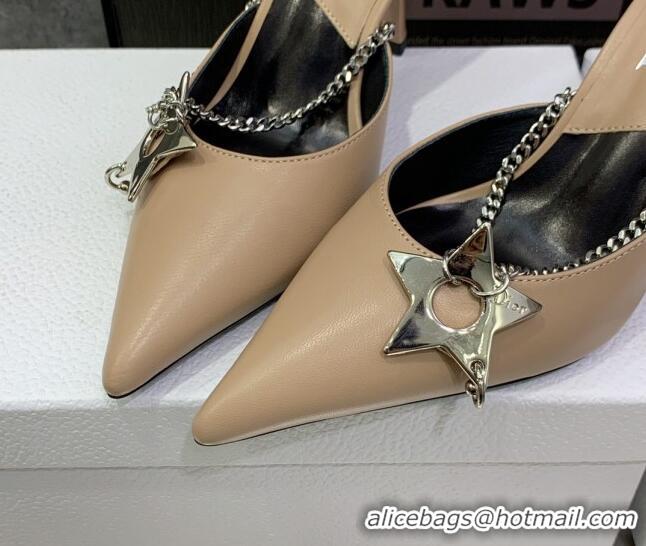 Low Price Dior Star Chain Mules 8.5cm Beige 2120220