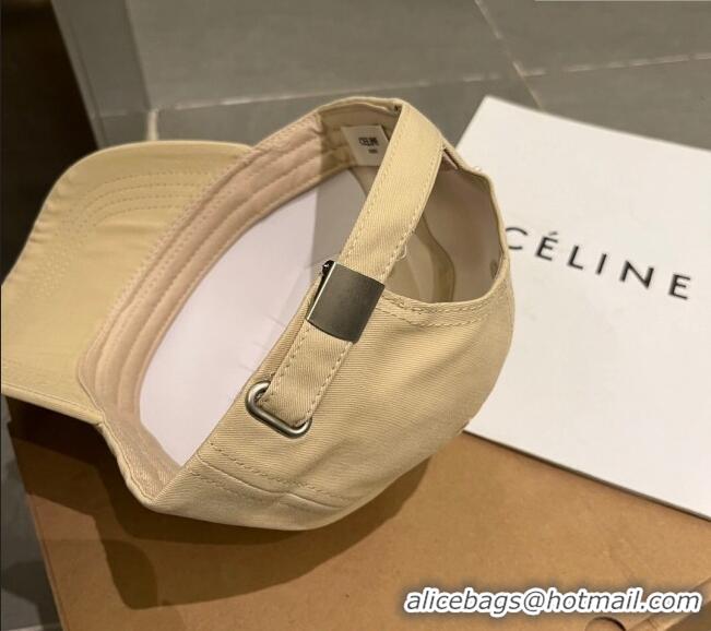 Good Product Celine Canvas Baseball Hat 051206 Beige 2023