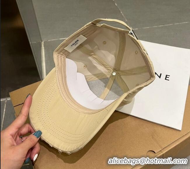 Good Product Celine Canvas Baseball Hat 051206 Beige 2023