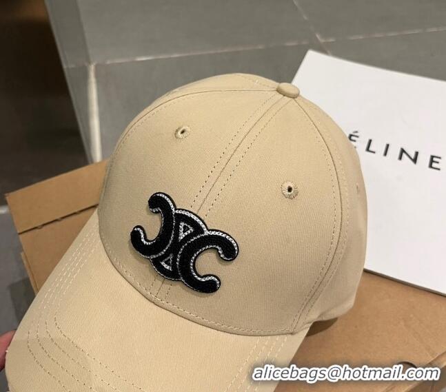 Good Product Celine Canvas Baseball Hat 051206 Beige 2023