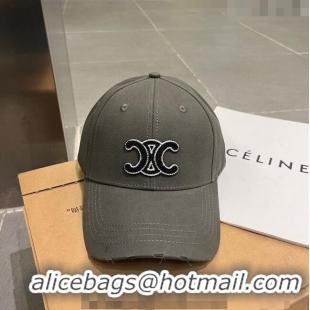 Buy Wholesale Celine Canvas Baseball Hat 051206 Grey 2023