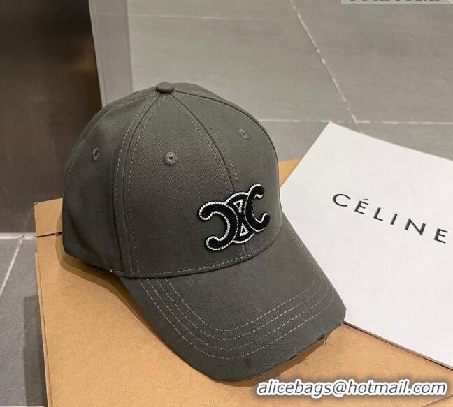 Buy Wholesale Celine Canvas Baseball Hat 051206 Grey 2023