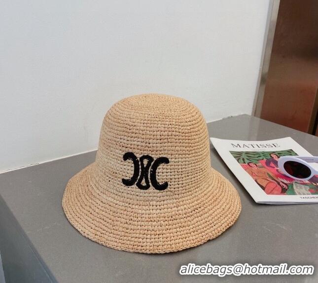 Reasonable Price Celine Triomphe Raffia Straw Bucket Hat 0512 2023