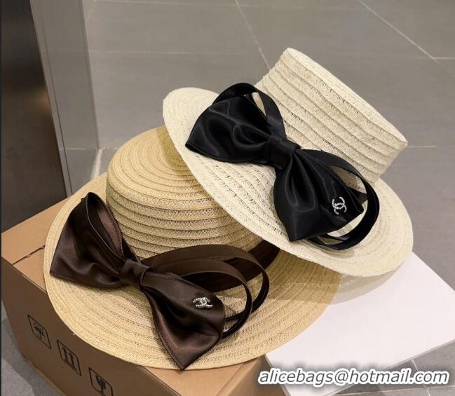 Good Product Miu Miu Straw Wide Brim Hat with Bow 0512 Beige 2023