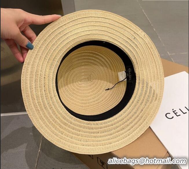 Promotional Miu Miu Straw Wide Brim Hat with Bow 0512 White 2023