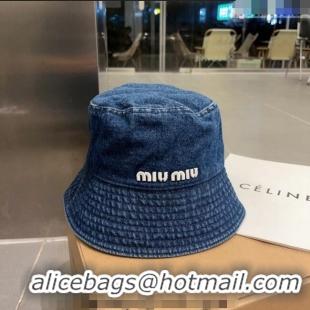 Popular Style Miu Miu Denim Bucket Hat 051203 Blue 2023